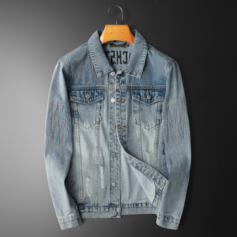 Streetwear Brand Vintage - Giacca di jeans lavata vintage di