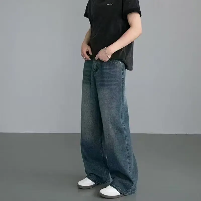Streetwear Brand Denim - Jeans a Gamba Larga da Uomo